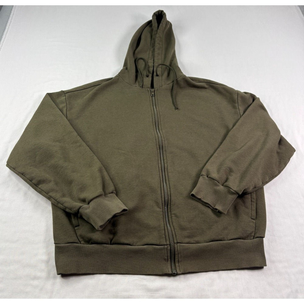 ALO Yoga Olive Green Full-Zip Hoodie Sweatshirt